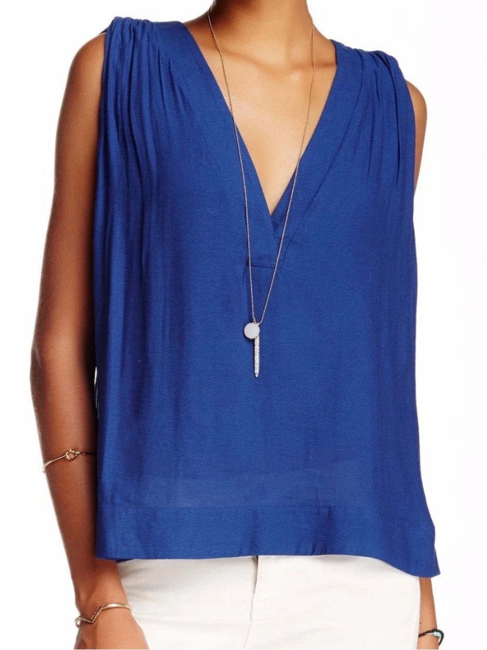 Free People Darcey V-Top Royal Blue oversized up to L